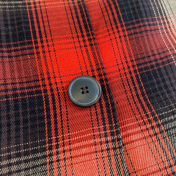 Cato Plad flannel fall orange red black side button side zipper midi skirt sz 8 - Picture 9 of 16